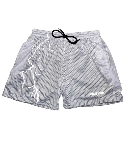 White Bolt Shorts