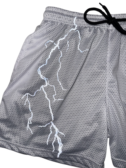 White Bolt Shorts